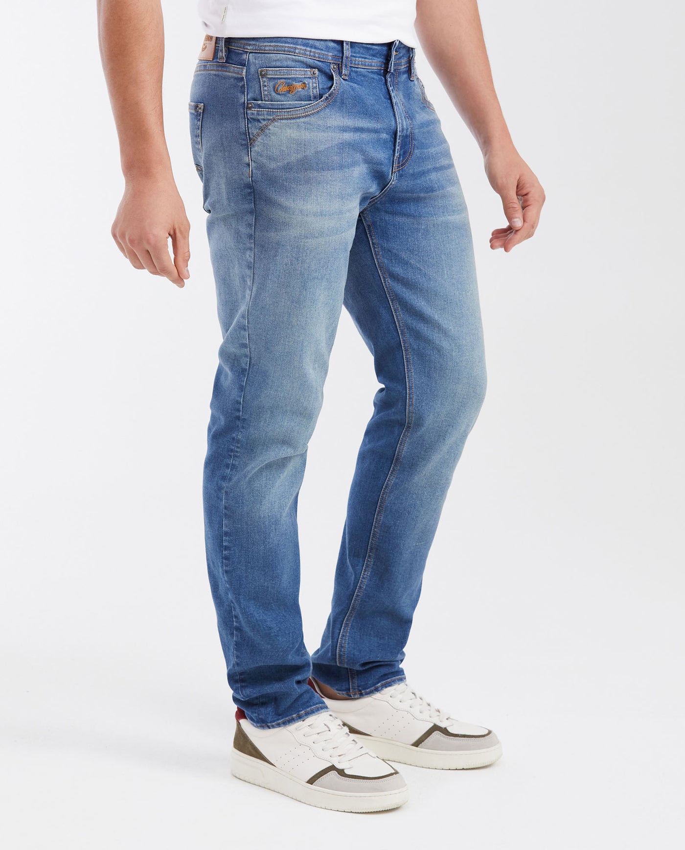 Men's Jeans Straight Fit Boot Cut - Medium Blue 63_332G004_AZU184140_4