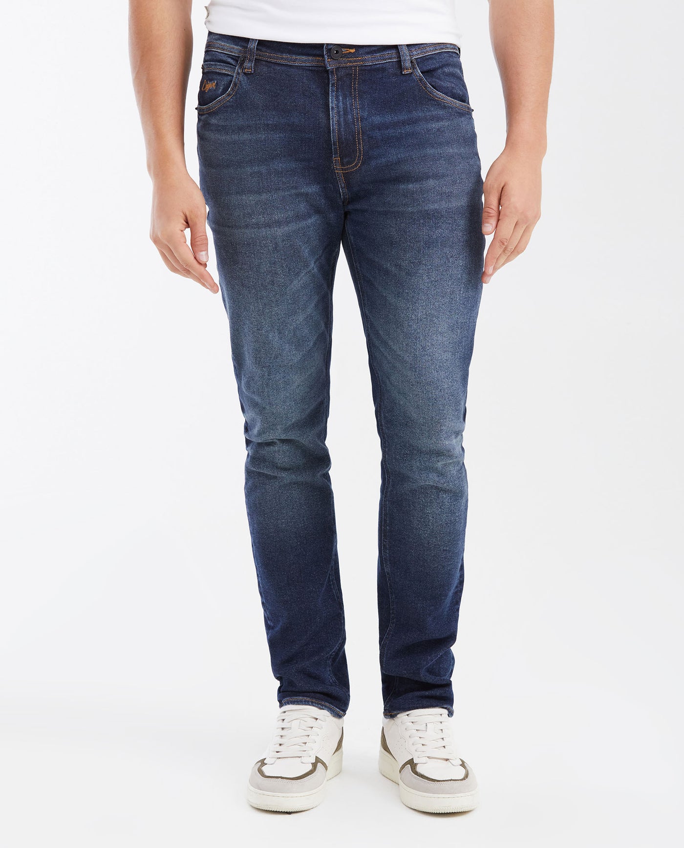 Men's Morrison Straight Fit Slim Boot Jeans in Dark Wash Lightweight Stretch with Sustainable Fibers 332G005 - 1