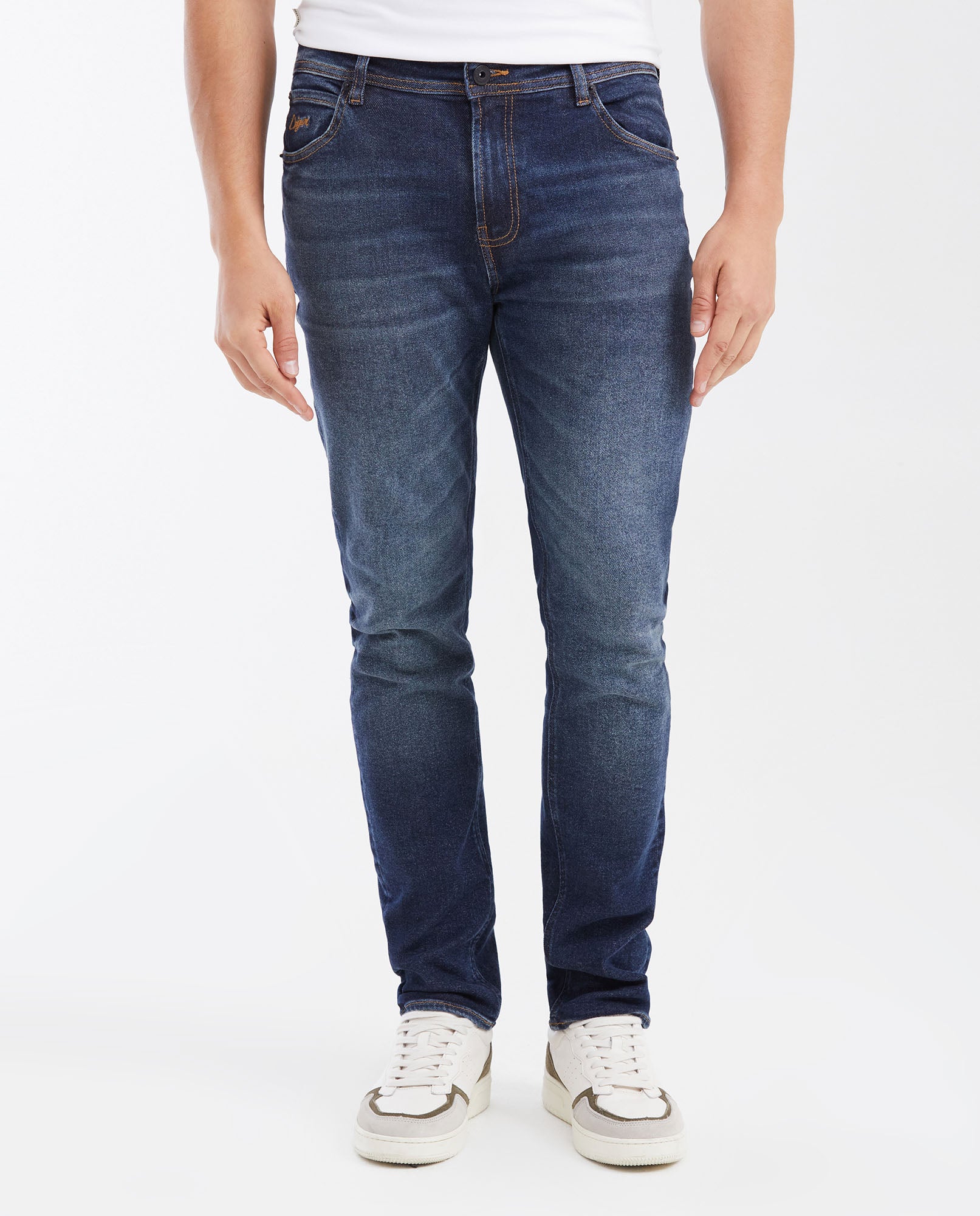 Men's Morrison Straight Fit Slim Boot Jeans in Dark Wash Lightweight Stretch with Sustainable Fibers 332G005 - 1
