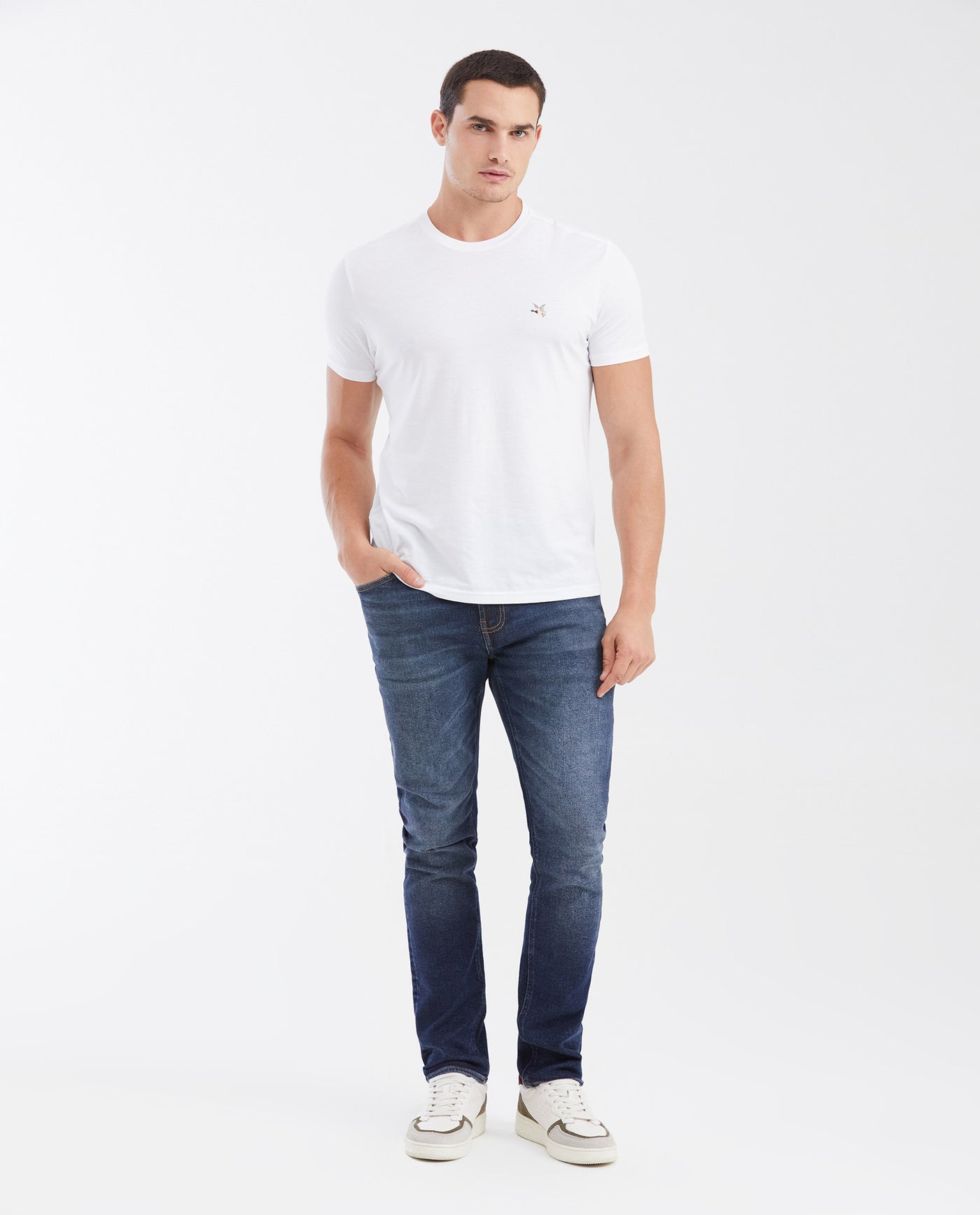 Men's Morrison Straight Fit Slim Boot Jeans in Dark Wash Lightweight Stretch with Sustainable Fibers 332G005 - 2