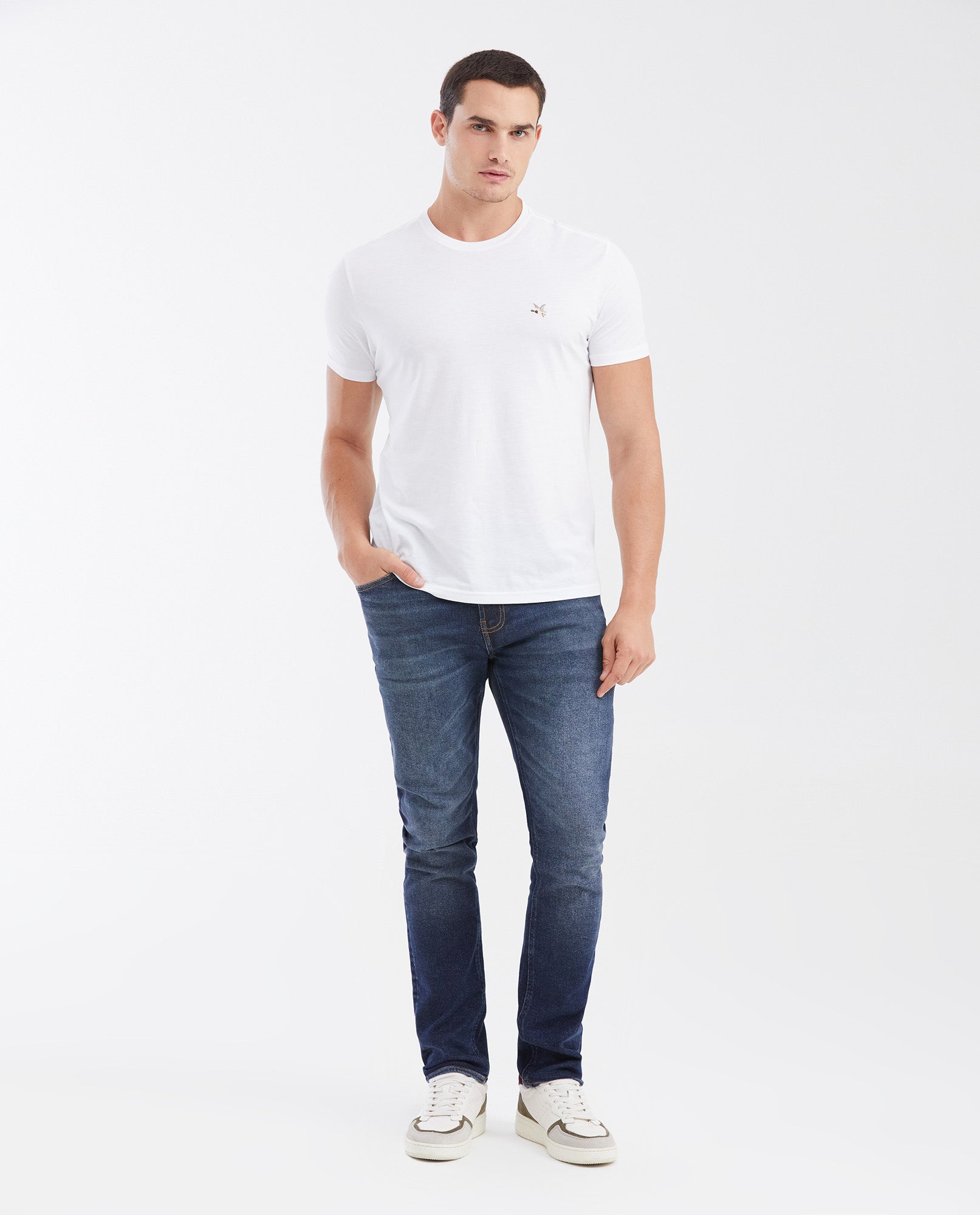 Men's Morrison Straight Fit Slim Boot Jeans in Dark Wash Lightweight Stretch with Sustainable Fibers 332G005 - 2