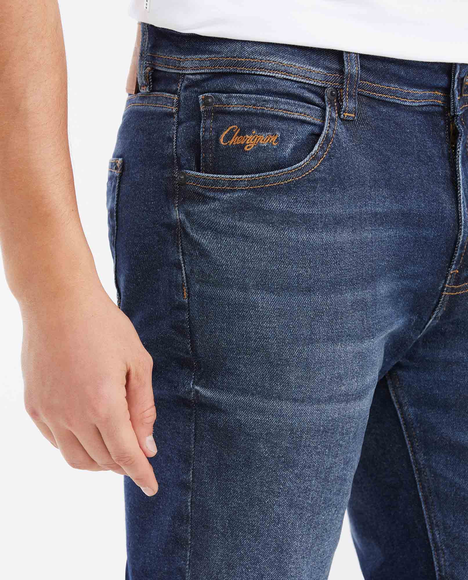 Men's Morrison Straight Fit Slim Boot Jeans in Dark Wash Lightweight Stretch with Sustainable Fibers 332G005 - 3