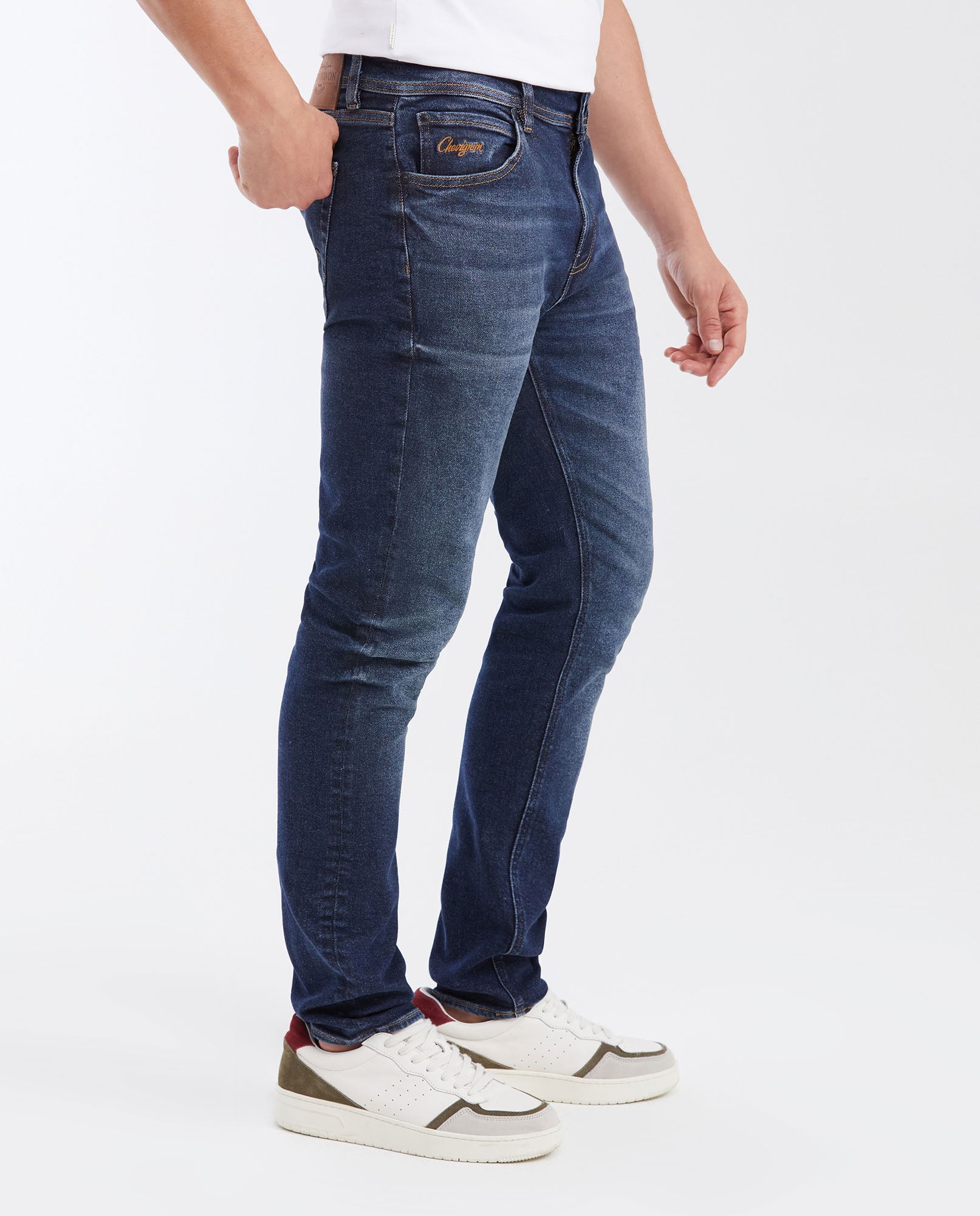 Men's Morrison Straight Fit Slim Boot Jeans in Dark Wash Lightweight Stretch with Sustainable Fibers 332G005 - 4