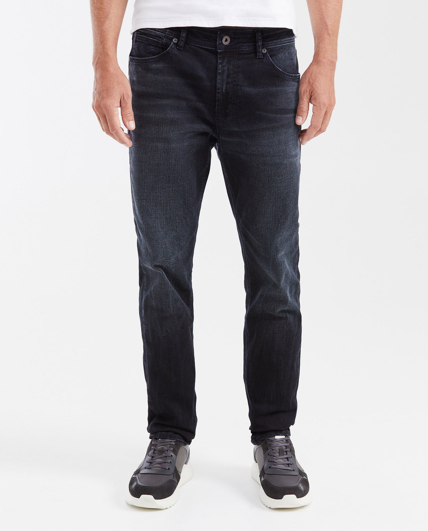 Men's Morrison Straight Fit Boot Cut Jeans in Black & Blue with Recycled Cotton 332G006 - 1