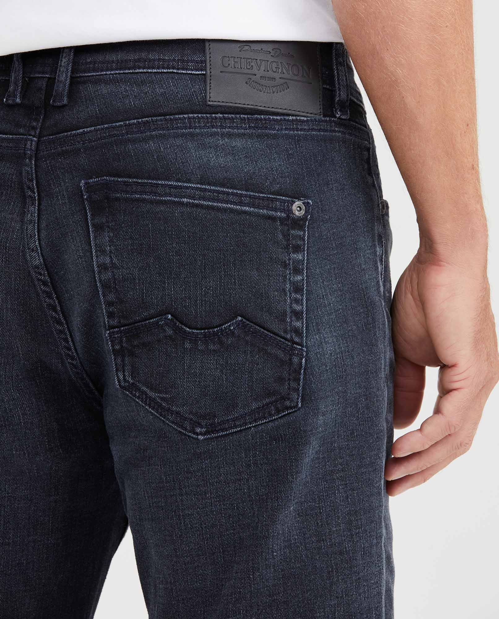 Men's Morrison Straight Fit Boot Cut Jeans in Black & Blue with Recycled Cotton 332G006 - 6
