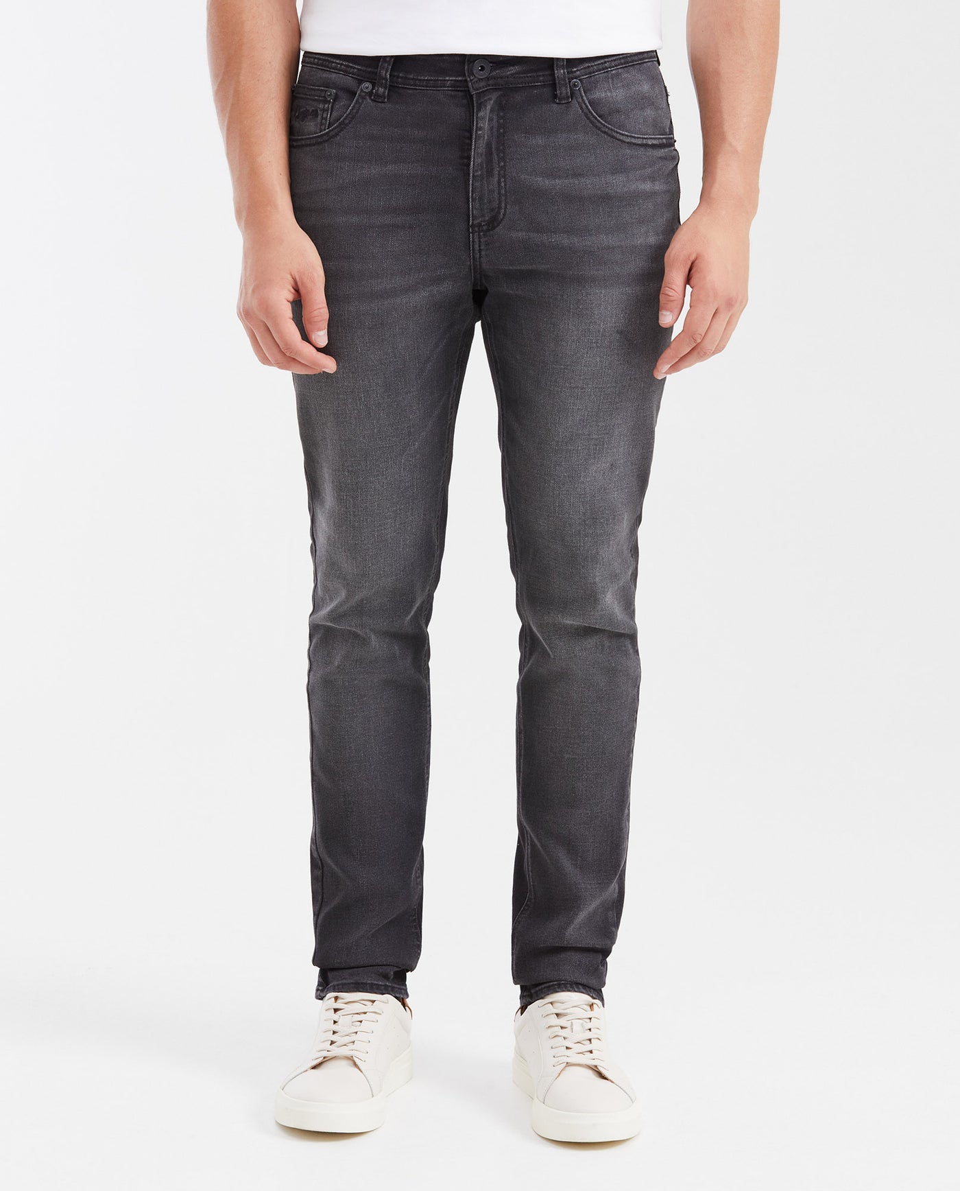Jean Straight Fit Mid-Rise Slim Leg Matte Black for Men - Gray 332G007 - 1