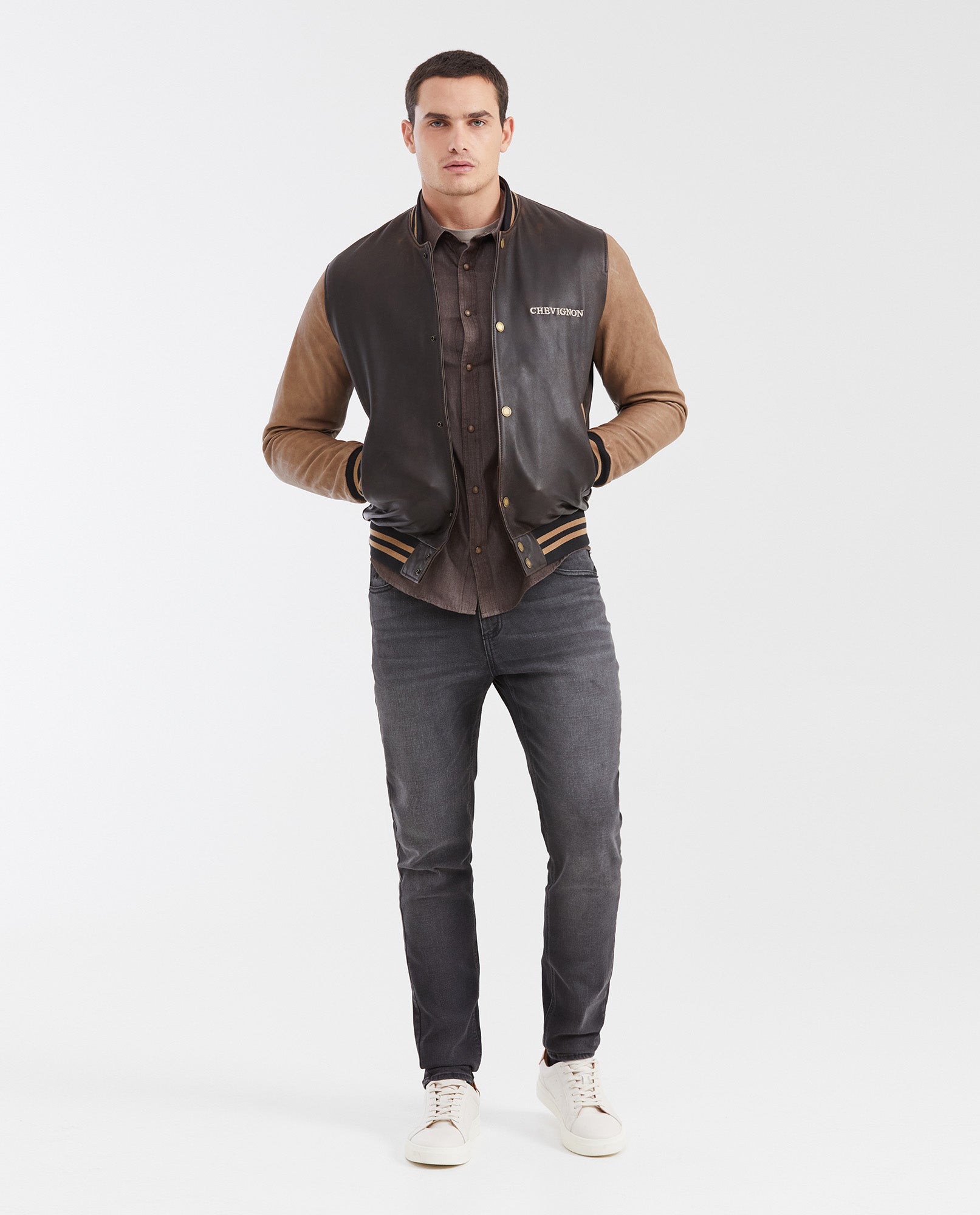 Jean Straight Fit Mid-Rise Slim Leg Matte Black for Men - Gray 332G007 - 2
