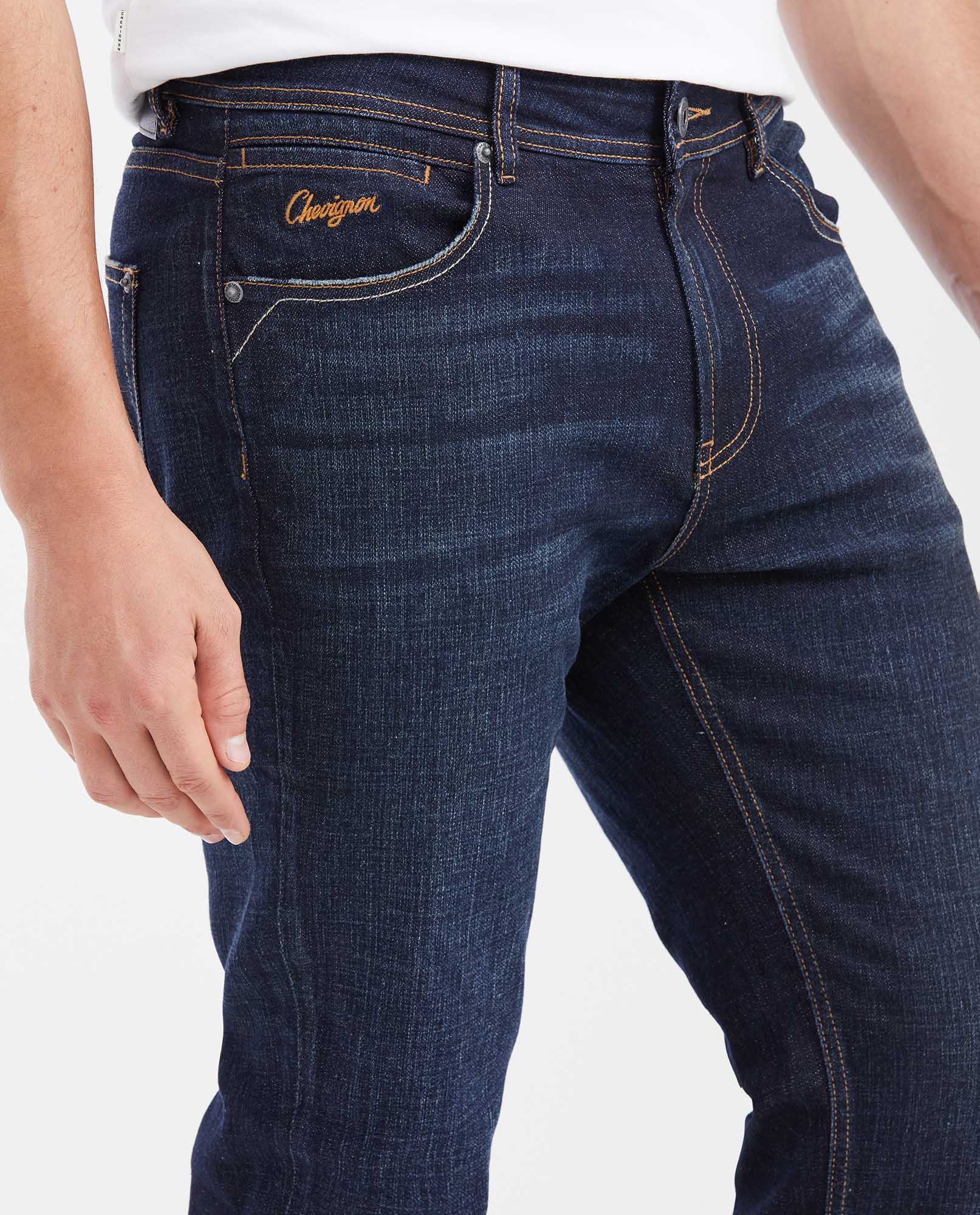 Men's Morrison Straight Fit Slim Boot Jeans in Ultra Dark Cross-Weave Comfort 332G008 - 3
