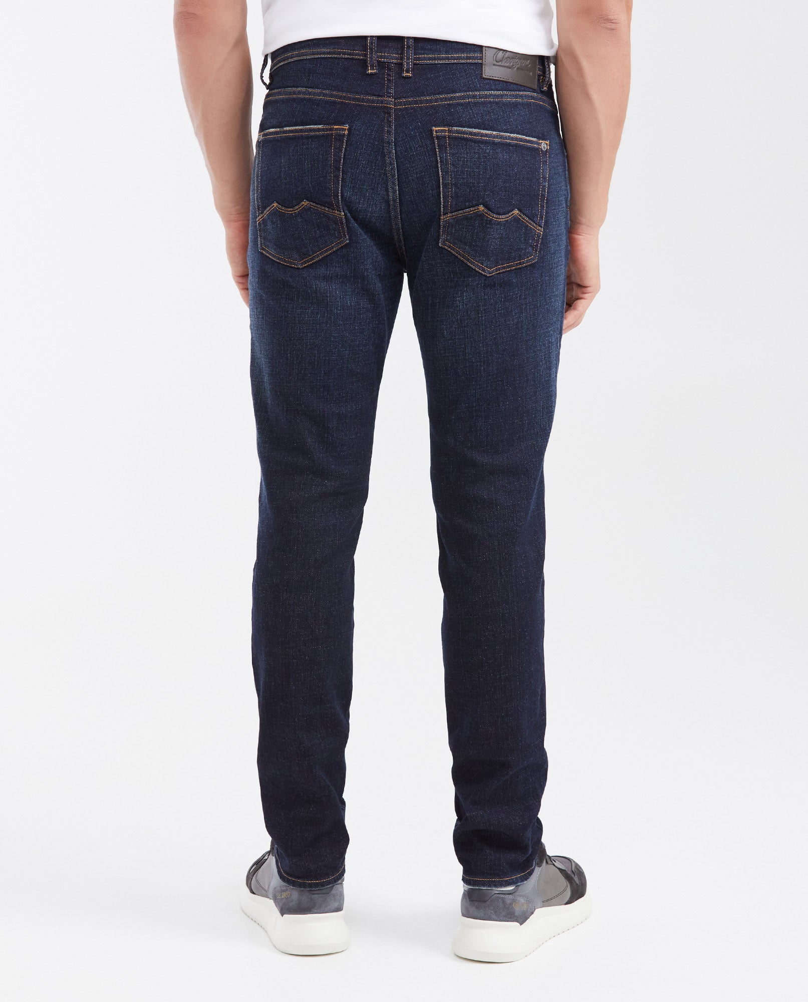 Men's Morrison Straight Fit Slim Boot Jeans in Ultra Dark Cross-Weave Comfort 332G008 - 4