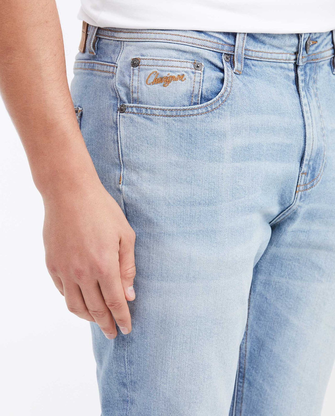 Jean Straight Fit Mid Rise Slim Leg Light Blue for Men - Blue 332G010 - 3