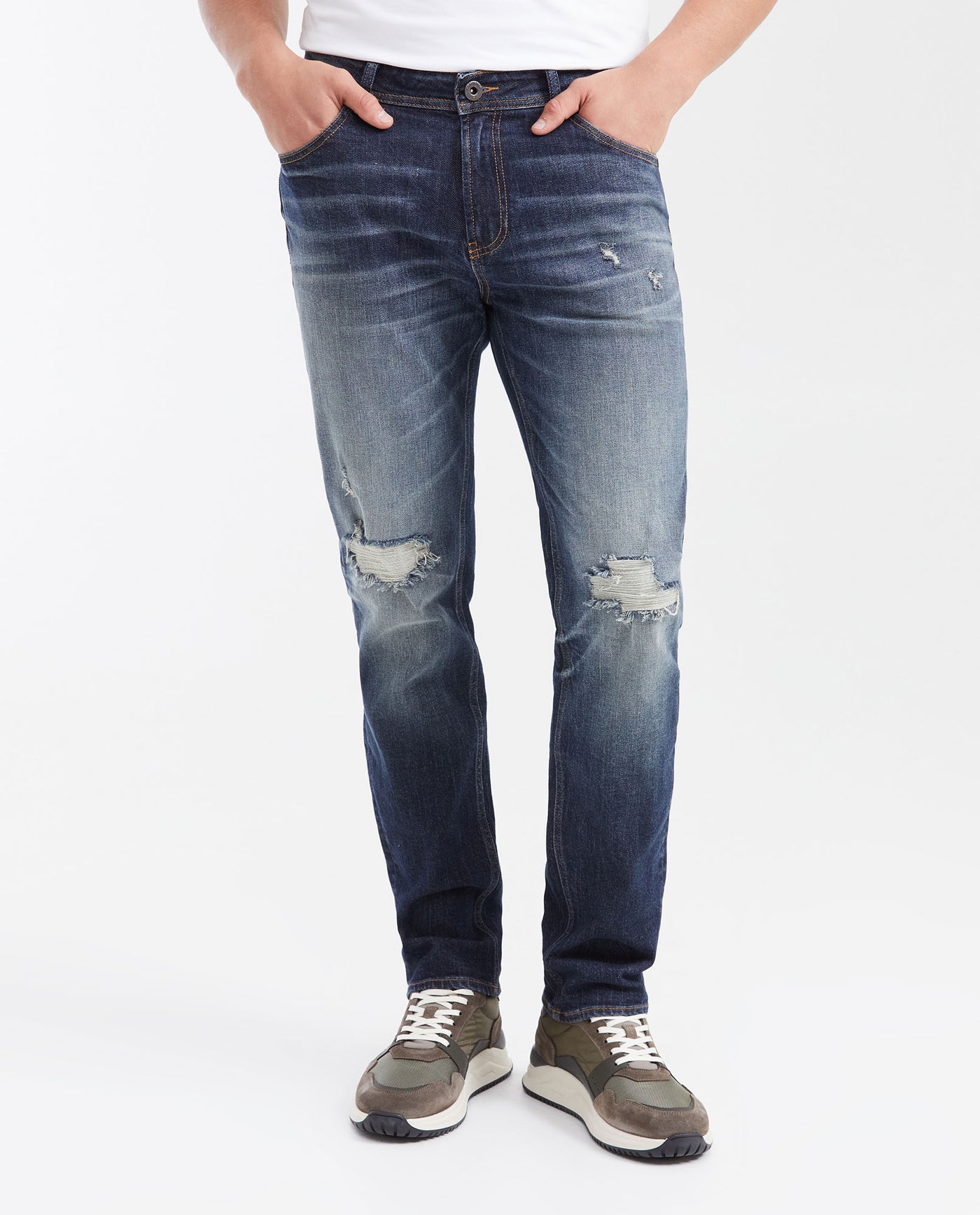 Men's Morrison Straight Fit Boot Cut Jeans in Ultra Dark Vintage Wash Comfort 332G011 - 1