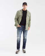 Men's Morrison Straight Fit Boot Cut Jeans in Ultra Dark Vintage Wash Comfort 332G011 - 2