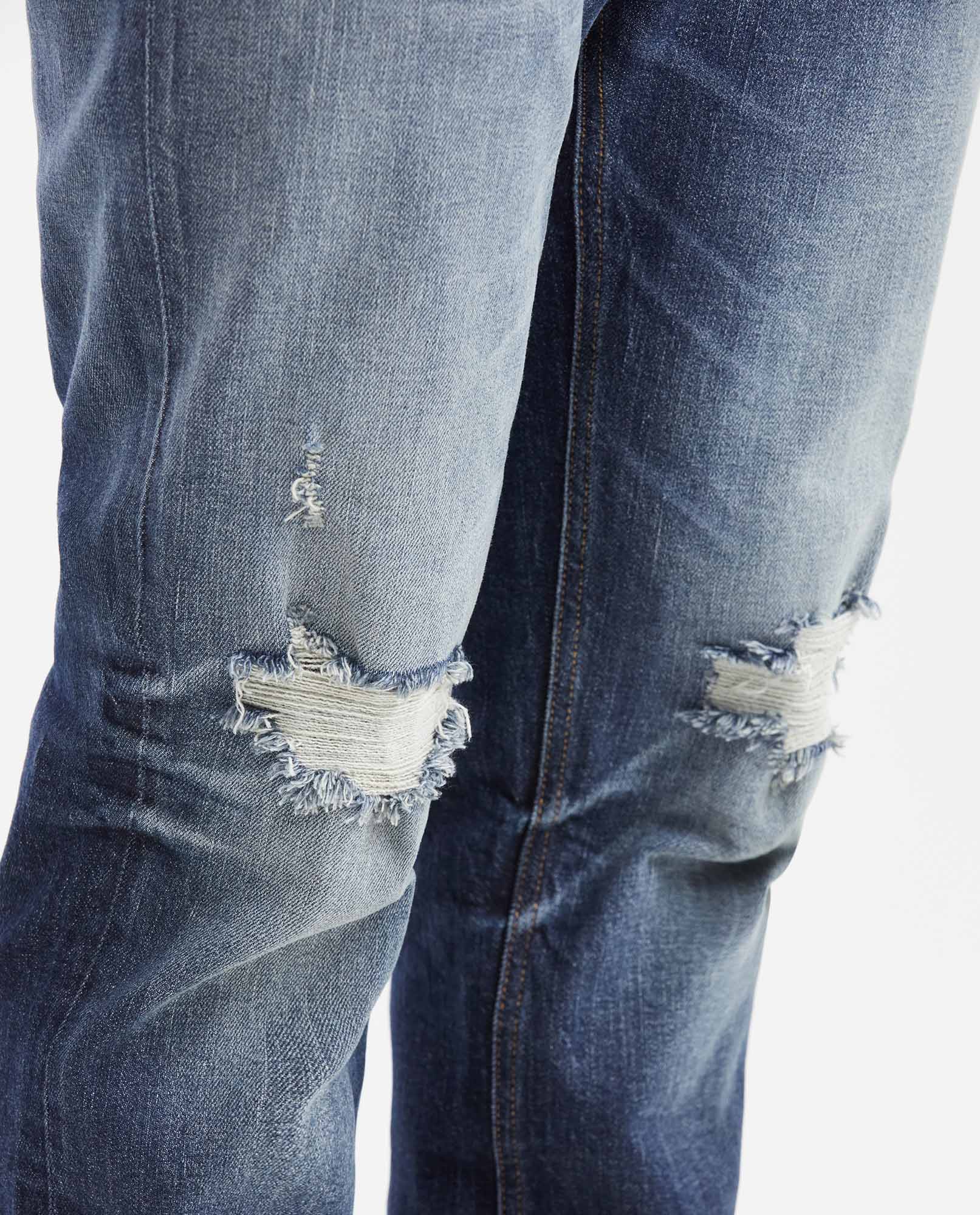 Men's Jeans Straight Fit Mid - Rise Boot Cut Ultra Dark - Blue - 5