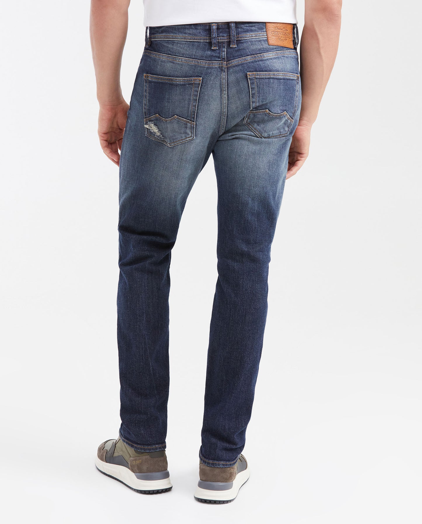 Men's Jeans Straight Fit Mid - Rise Boot Cut Ultra Dark - Blue - 6