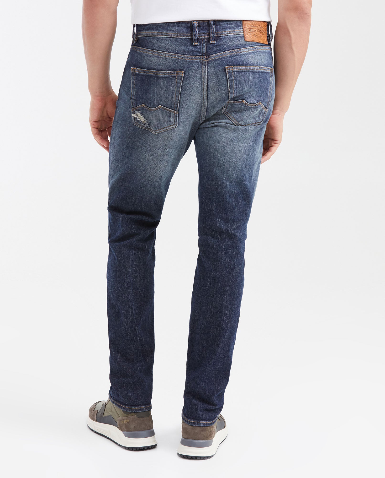 Men's Jeans Straight Fit Mid - Rise Boot Cut Ultra Dark - Blue - 6