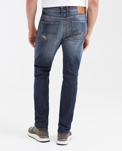 Men's Jeans Straight Fit Mid - Rise Boot Cut Ultra Dark - Blue - 6