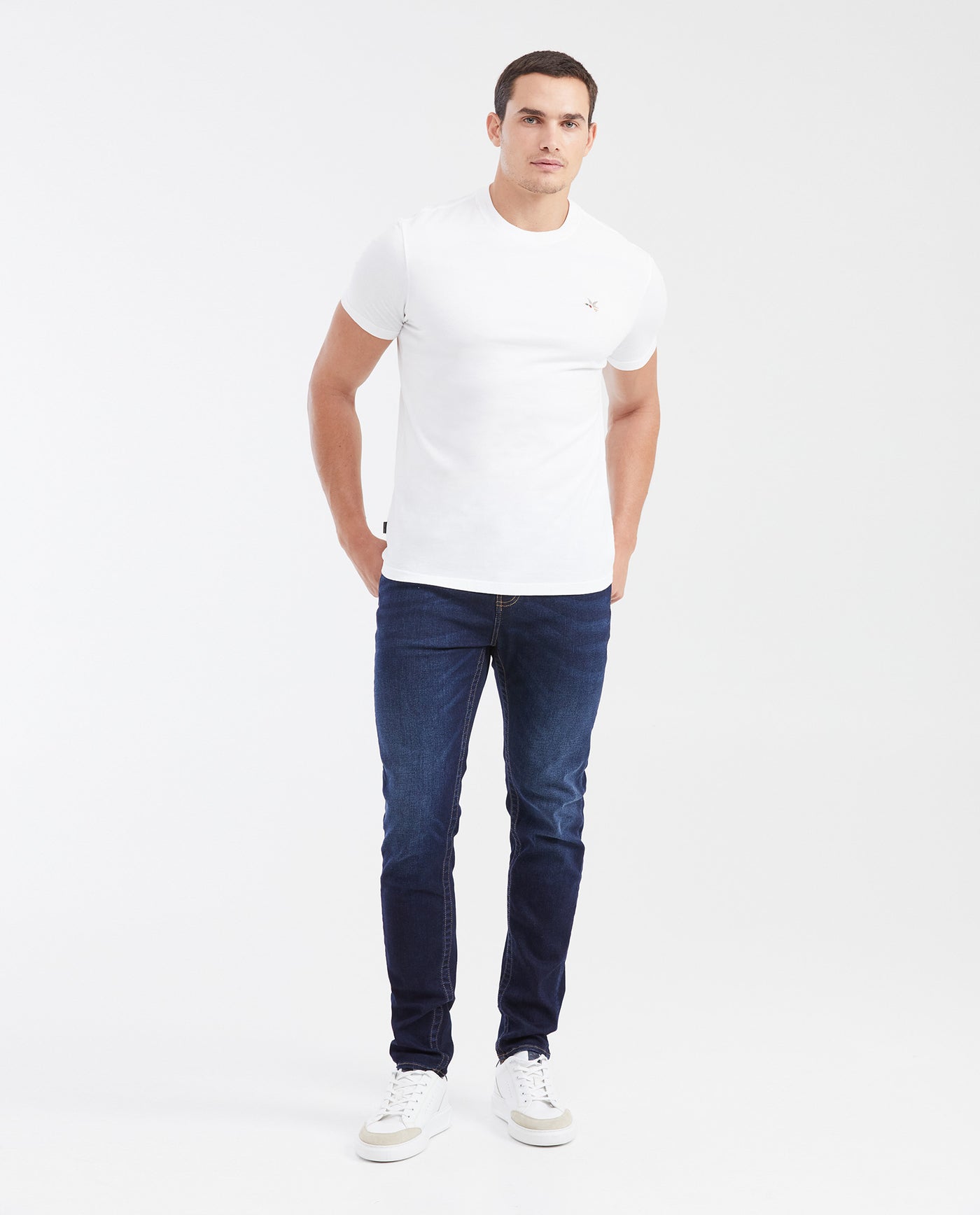 Slim Fit Mid-Rise Dark Blue Slim Leg Jeans for Men - Blue 332G012 - 2