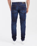 Slim Fit Mid-Rise Dark Blue Slim Leg Jeans for Men - Blue 332G012 - 4