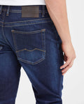 Slim Fit Mid-Rise Dark Blue Slim Leg Jeans for Men - Blue 332G012 - 5