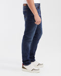 Slim Fit Mid-Rise Dark Blue Slim Leg Jeans for Men - Blue 332G014 - 4
