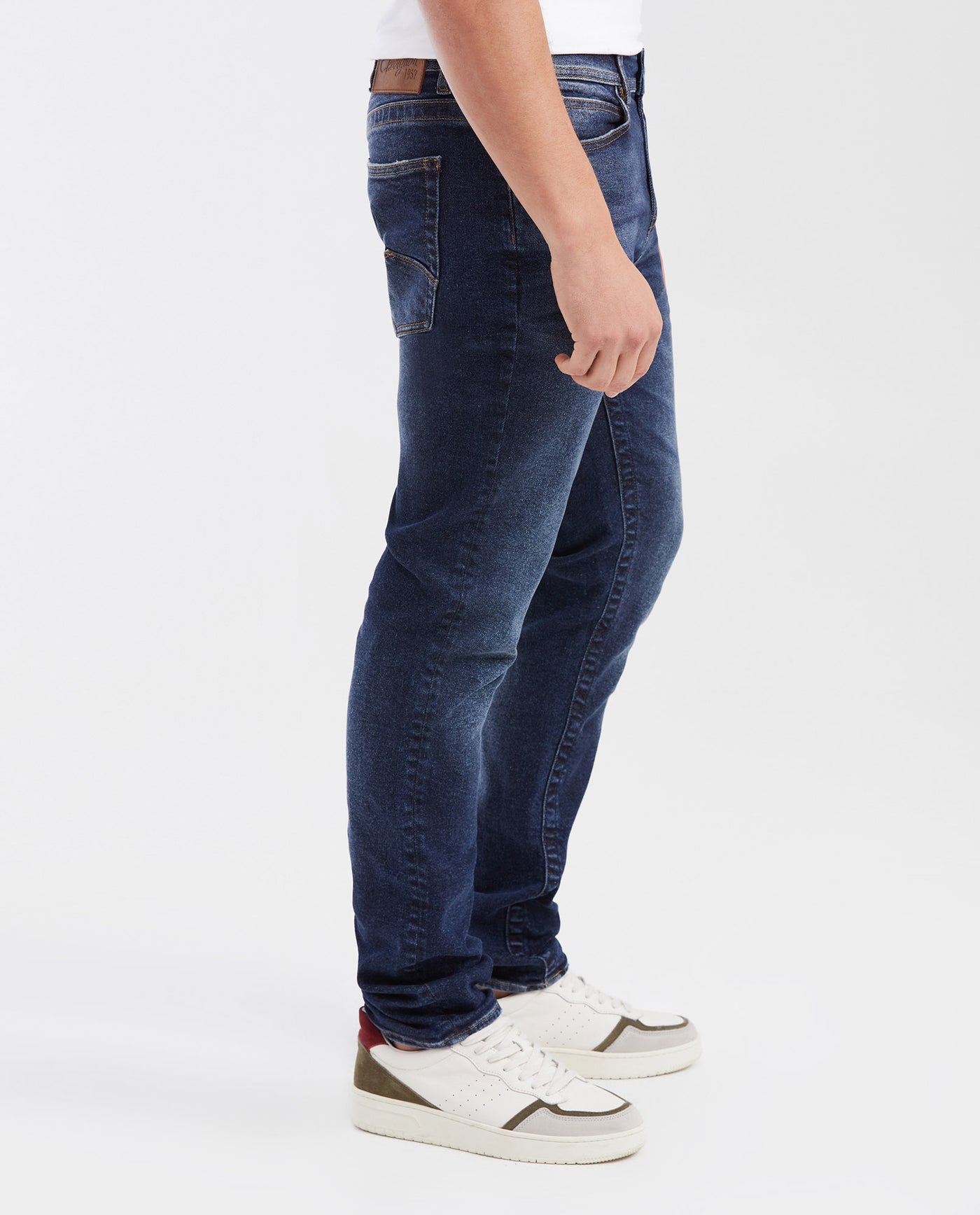 Slim Fit Mid-Rise Dark Blue Slim Leg Jeans for Men - Blue 332G014 - 4