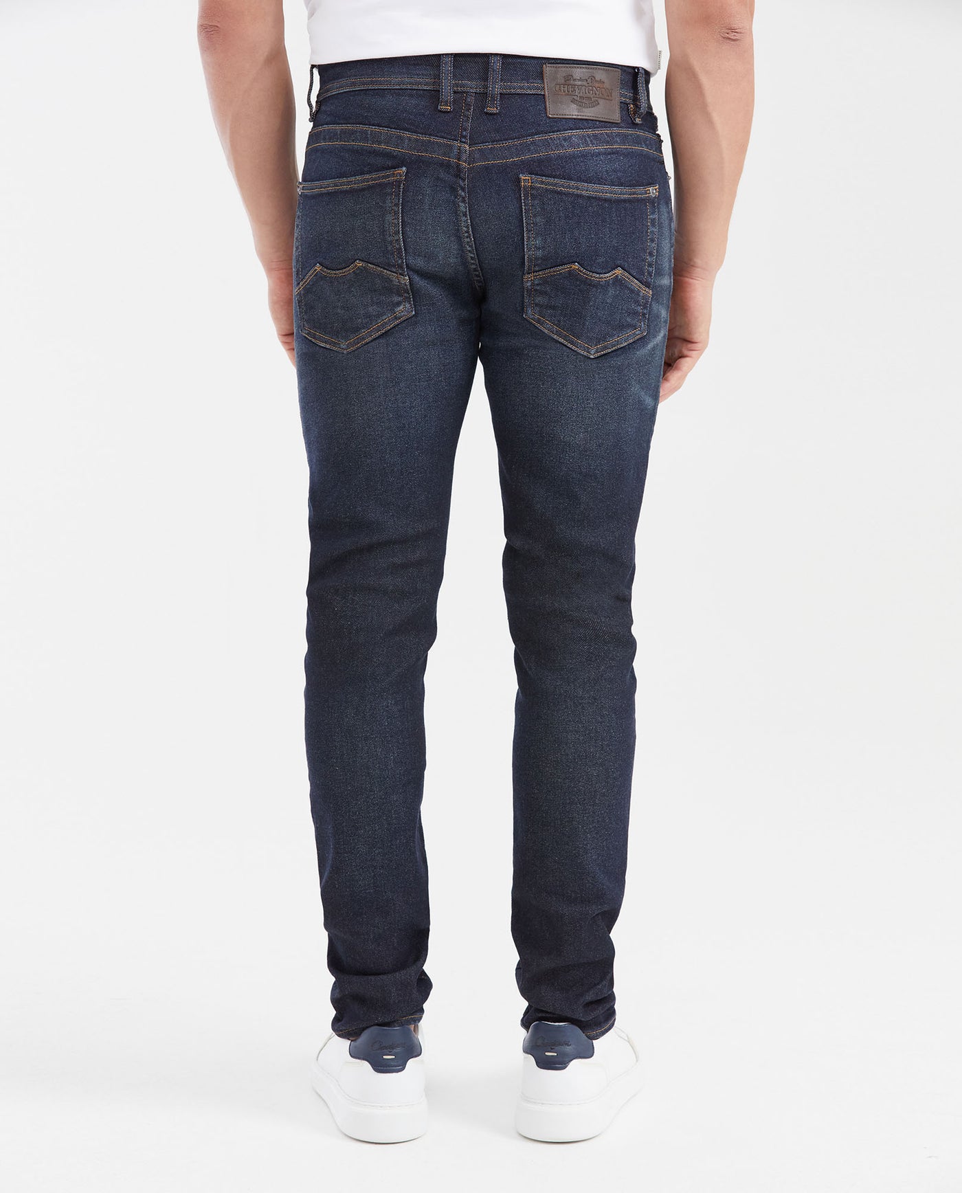 Men's Ultra Dark Blue Slim Fit Mid-Rise Slim Leg Jeans - Blue 332G015 - 5