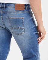 Men's Rider Super Slim Fit Jeans in Medium Wash Stretch with Recycled Materials 332G025 - 5