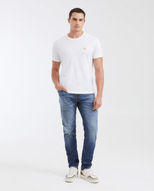 Men's Slim Fit Mid - Rise Dark Vintage Blue Slim Leg Jeans - Blue - 2