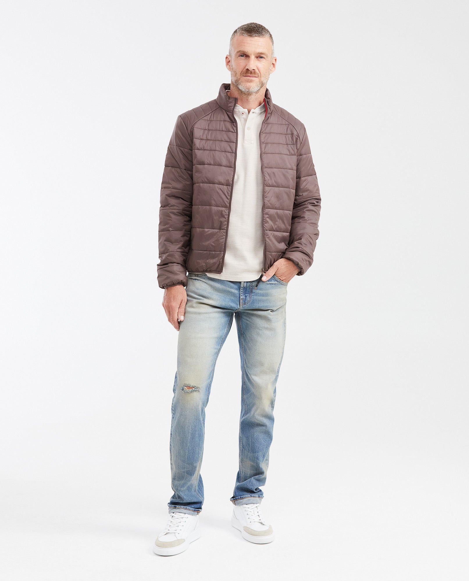 Men's Heritage Morrison Straight Fit Boot Cut Jeans in Medium Selvedge with Dirty Vanilla Effect - 2