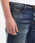 Men's Jeans, Straight Fit, Boot Cut - Dark Blue Vintage Wash 332G451 - 4