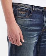 Men's Jeans, Straight Fit, Boot Cut - Dark Blue Vintage Wash 332G451 - 4