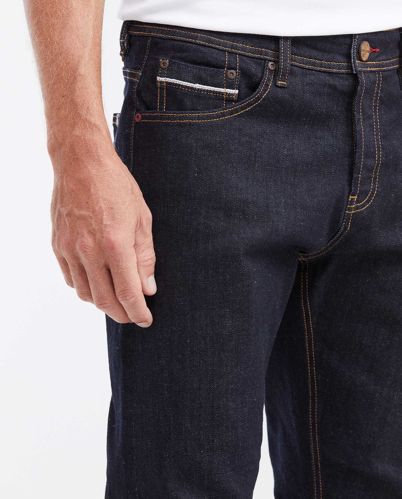 Men's Heritage Rider Super Slim Fit Jeans in Ultra Dark Selvedge with Recycled Materials - 3