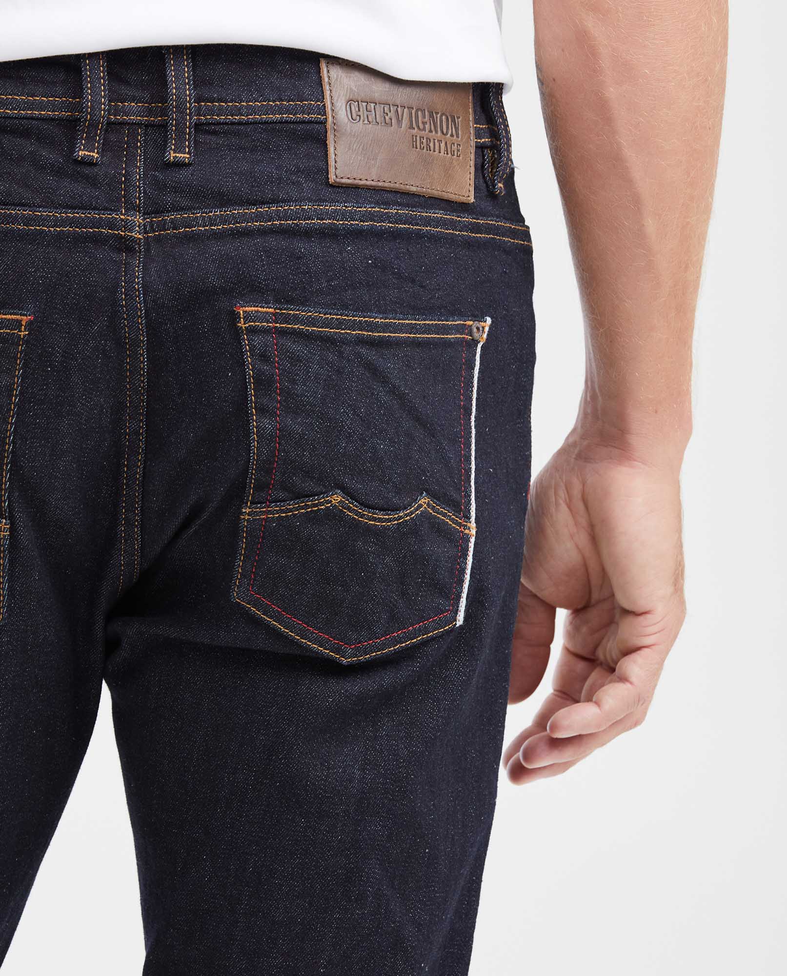 Men's Heritage Rider Super Slim Fit Jeans in Ultra Dark Selvedge with Recycled Materials - 5