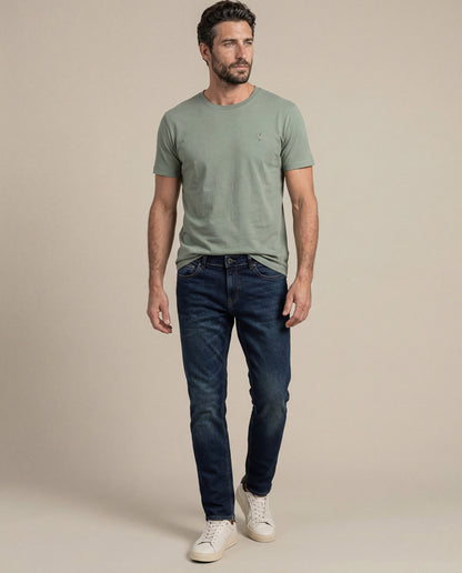 Mens Straight Fit Medium Wash Jeans - Blue 63_335G067_AZU184140_4