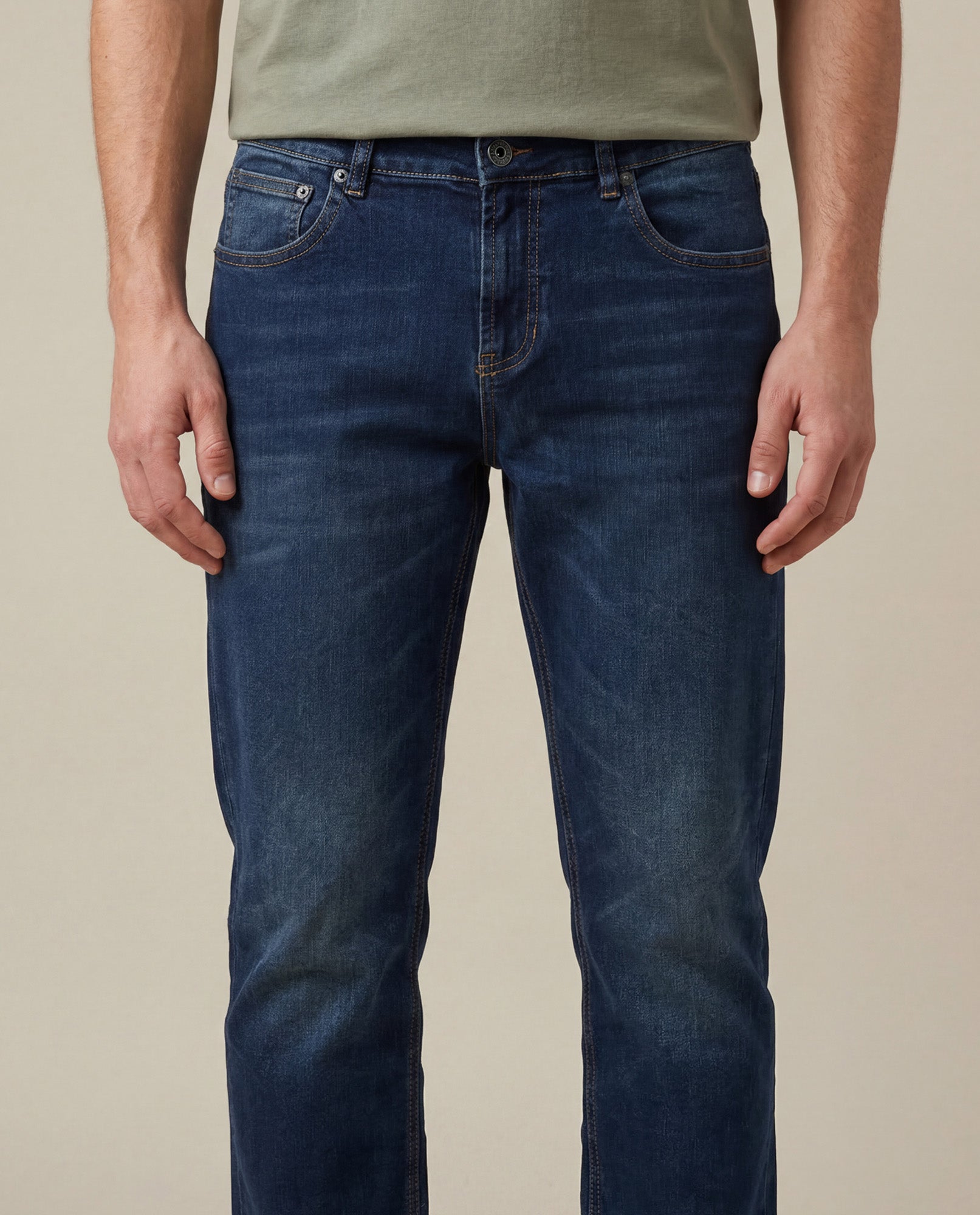 Mens Straight Fit Medium Wash Jeans - Blue 63_335G067_AZU184140_5