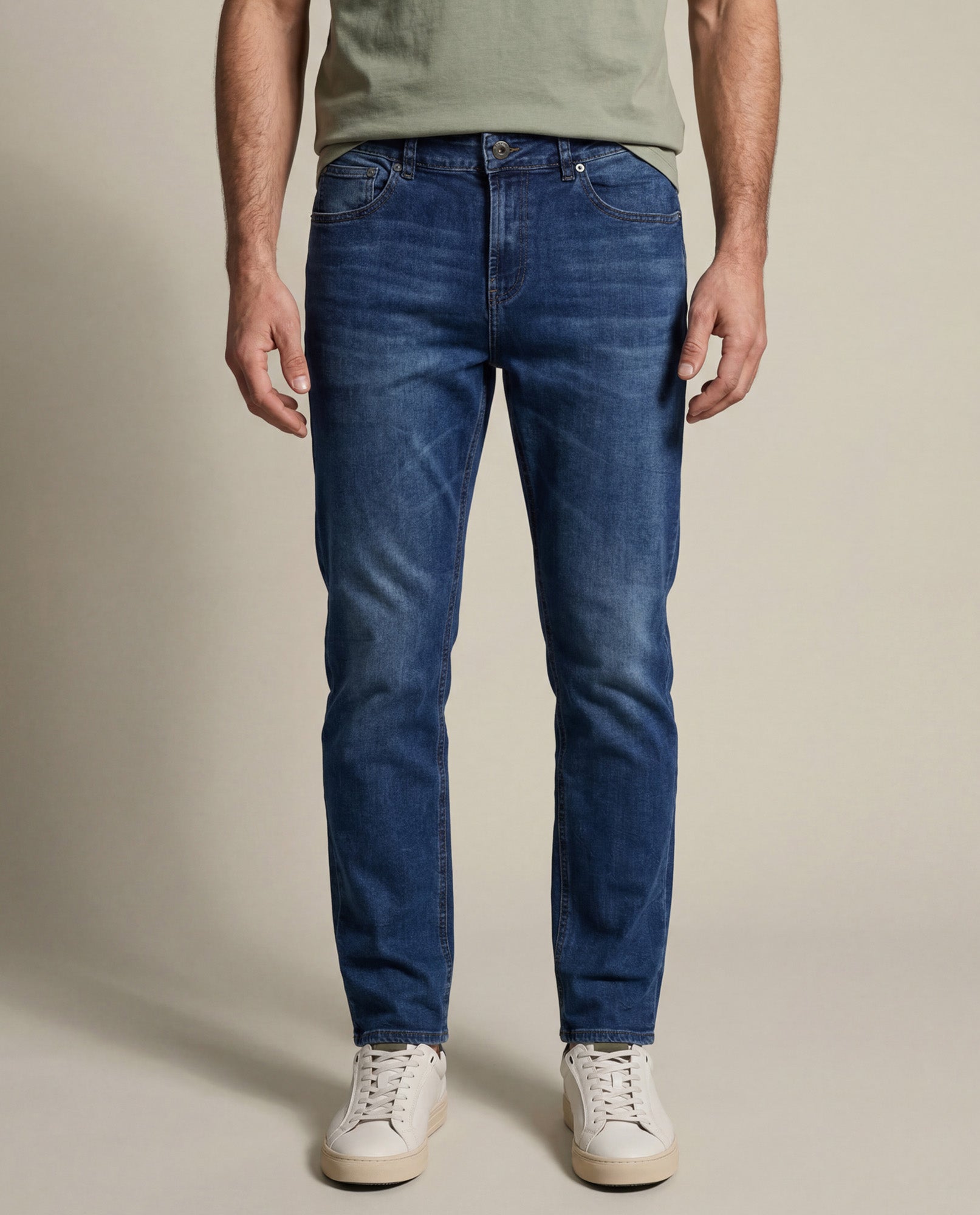 Mens Straight Fit Medium Wash Jeans - Blue 63_335G068_AZU184140_0