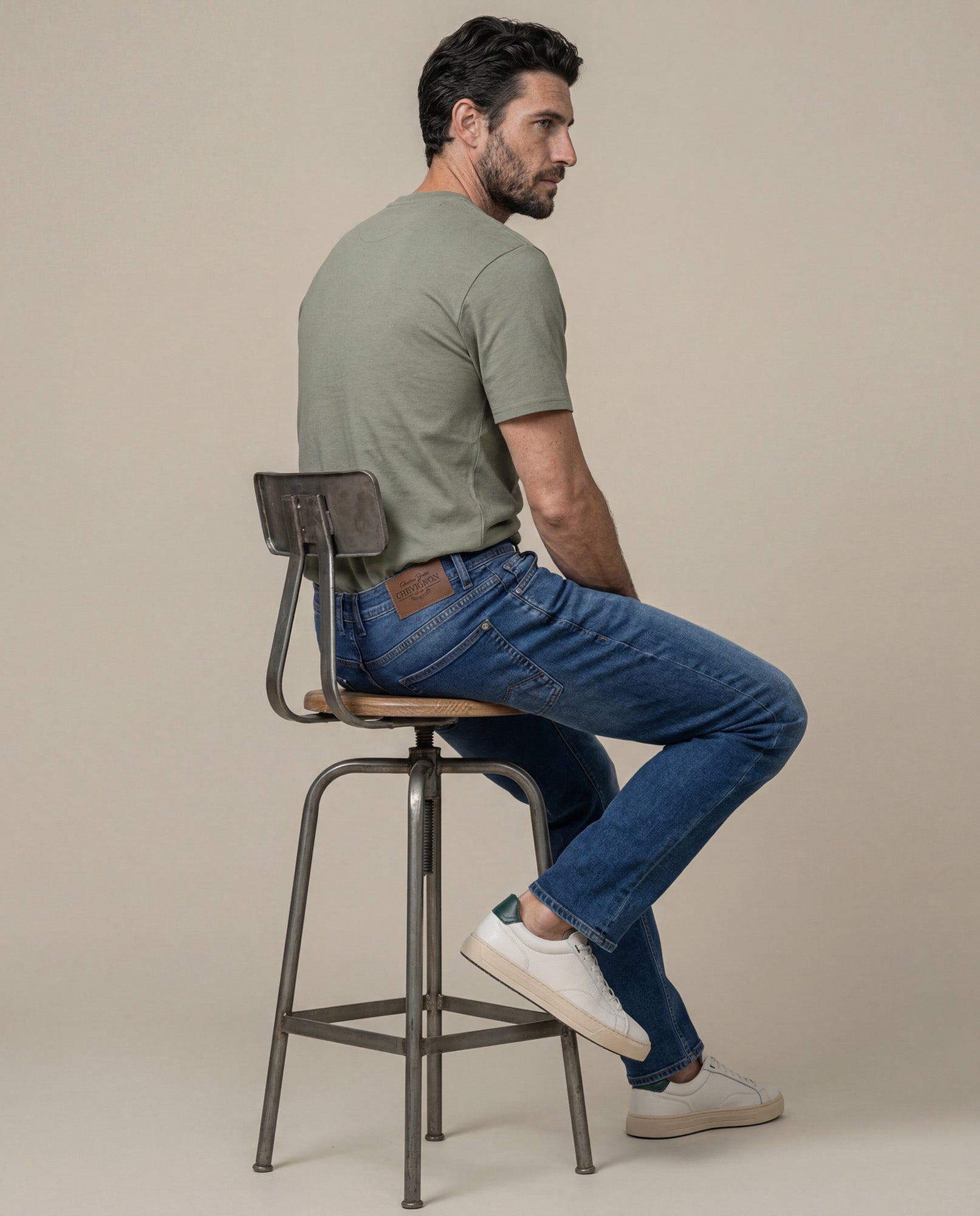 Mens Straight Fit Medium Wash Jeans - Blue 63_335G068_AZU184140_3