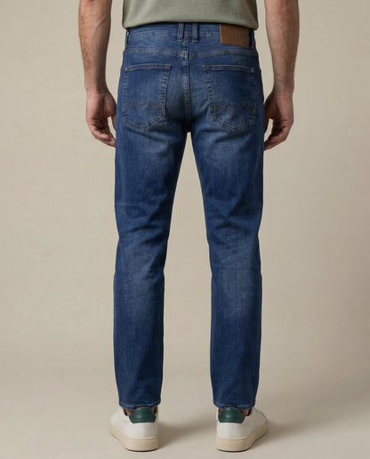 Mens Straight Fit Medium Wash Jeans - Blue 63_335G068_AZU184140_6