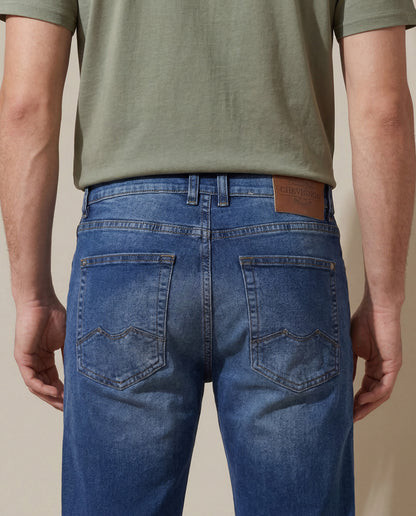 Mens Straight Fit Medium Wash Jeans - Blue 63_335G068_AZU184140_7