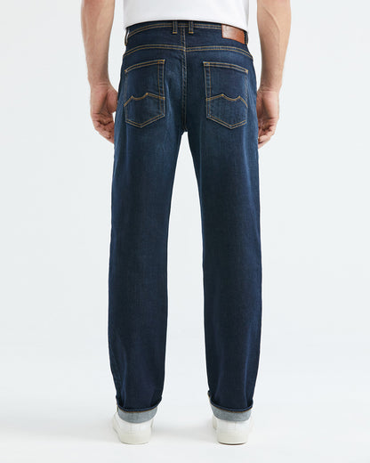 RELAXED FIT HIGH-RISE DARK JEANS IN ULTRA DARK WASH RL0010