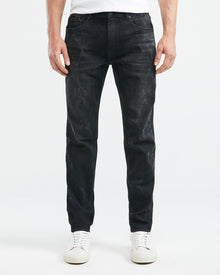 STRAIGHT FIT MID-RISE JEANS IN BLACK ST032