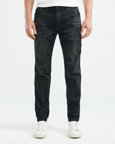 STRAIGHT FIT MID-RISE JEANS IN BLACK