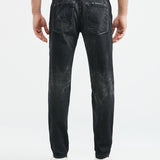 STRAIGHT FIT MID-RISE JEANS IN BLACK