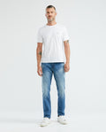 Men's Revenge Jeans Relaxed Fit Light Wash Distressed Recycled Blend Piped Pocket 339E009 - 2