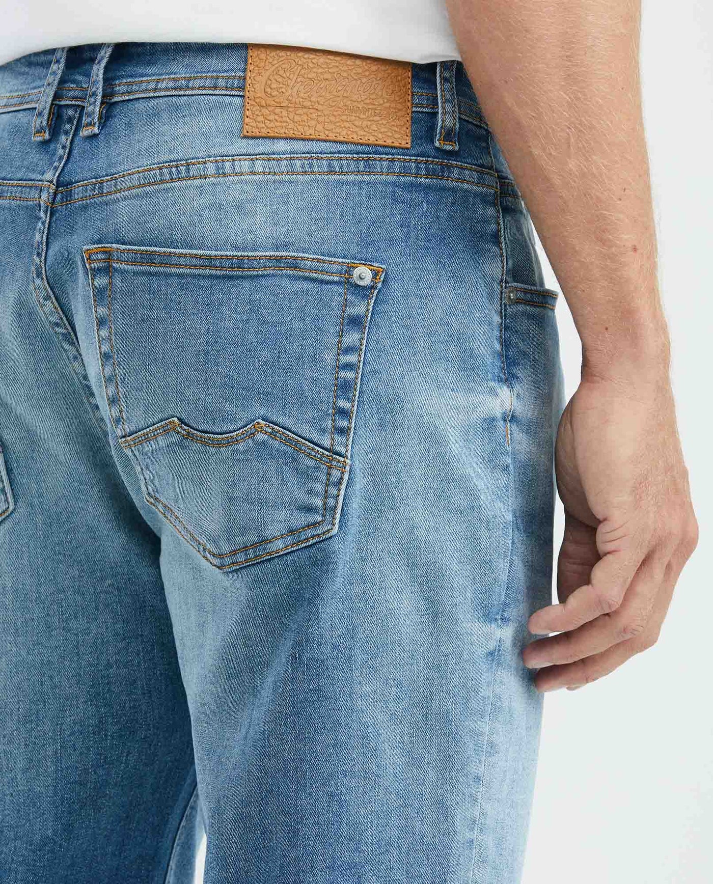 Men's Revenge Jeans Relaxed Fit Light Wash Distressed Recycled Blend Piped Pocket 339E009 - 5