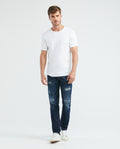 Men's Morrison Jeans Straight Fit Dark Wash Destroyer Rips 339E012 - 2