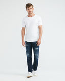 STRAIGHT FIT MID-RISE JEANS IN ULTRA DARK WASH ST041