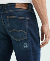 Men's Morrison Jeans Straight Fit Dark Wash Destroyer Rips 339E012 - 5