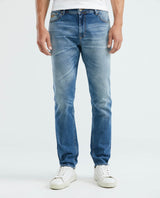 Men's Morrison Jeans Straight Fit Medium Wash Prominent Whiskering PIW Blend 339E014 - 1