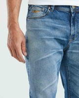 Men's Morrison Jeans Straight Fit Medium Wash Prominent Whiskering PIW Blend 339E014 - 3